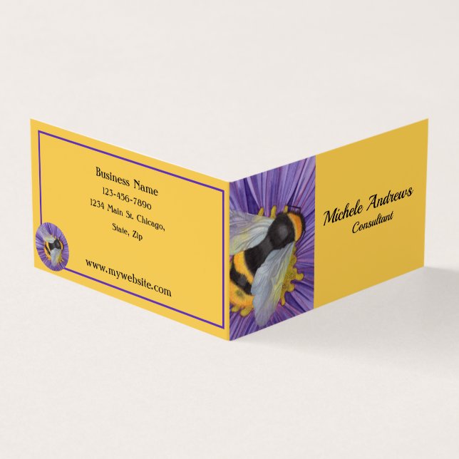 Abeille de cartes de visite de pli de livre (Extérieur)