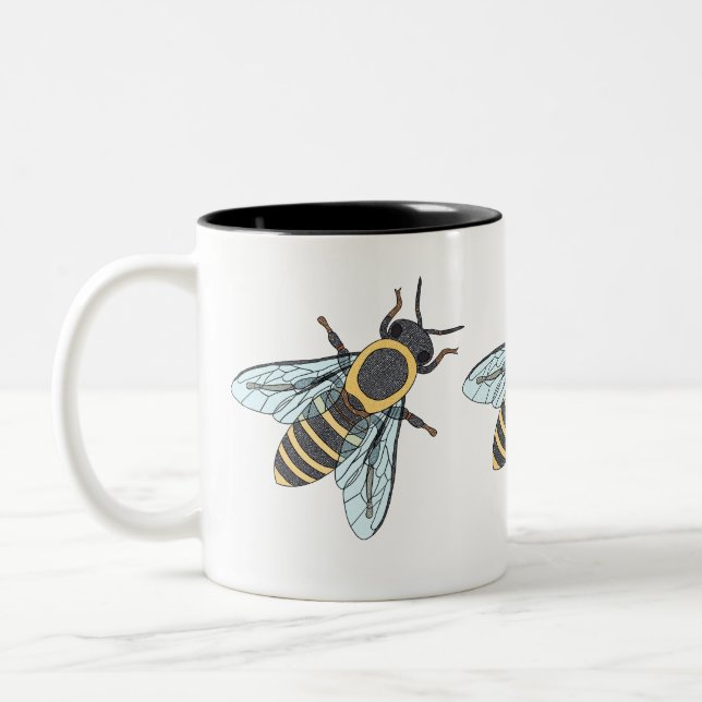 Abeille de miel (11oz) - Mug à deux tons (Gauche)