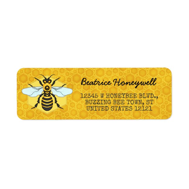 Abeille de miel et peigne d'abeille (Devant)