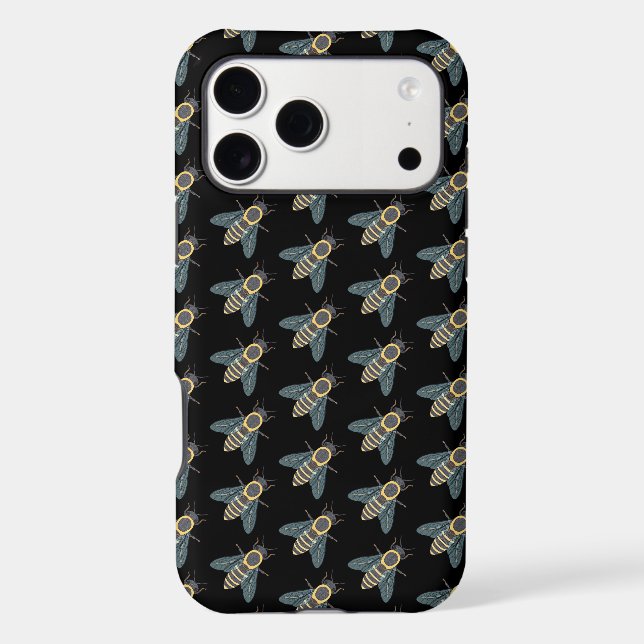 Abeille de miel (noire) - Coque iPhone (16 Pro Max (Verso)