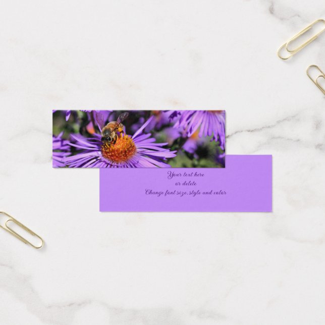 Abeille de miel sur la fleur d'aster violet Mini S (Bureau)