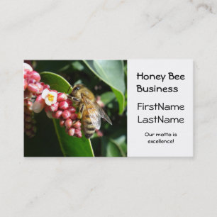 Abeille de miel sur le carte de visite d'arbre