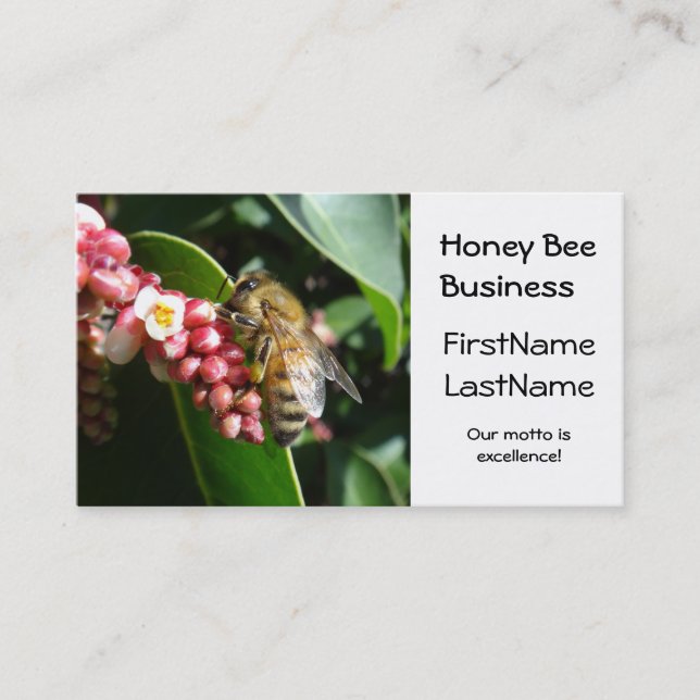 Abeille de miel sur le carte de visite d'arbre (Devant)