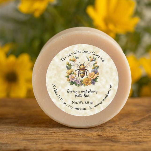 Abeille de miel sur le Étiquette de savon style pa (Créateur téléchargé)