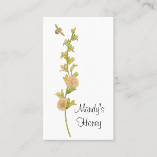 Abeille et fleur Stem Miel Carte de visite