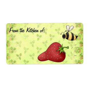 Abeille et fraise des étiquettes de cuisine
