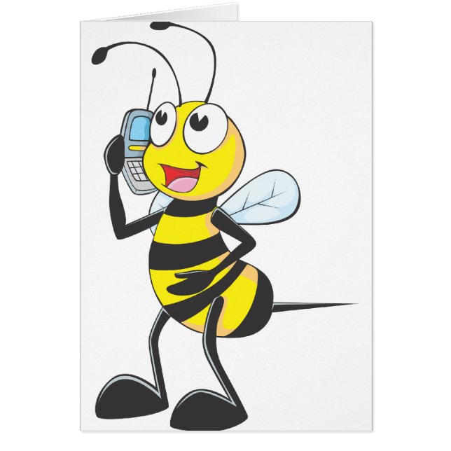 Abeille heureuse au téléphone (Devant)