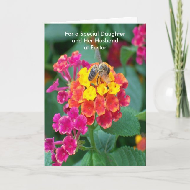 Abeille heureuse de carte de fille et de beau-fils (Devant)