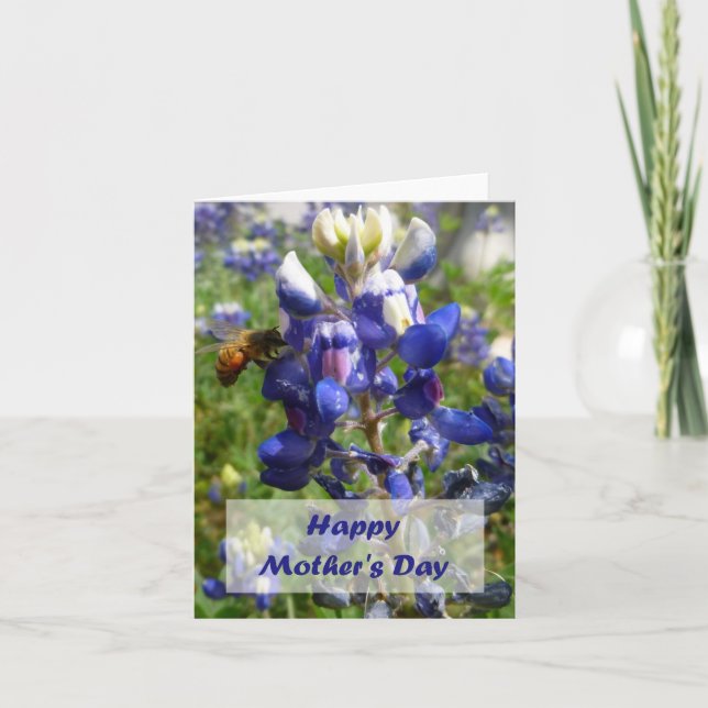 Abeille heureuse du jour de mère et carte bleue de (Devant)