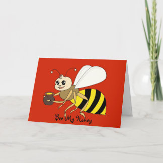 Abeille ma carte de Saint-Valentin de miel