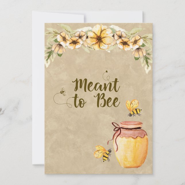 Abeille mignonne Faire-part de mariage abordable (Devant)