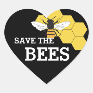 Abeille Sauvez l'abeille Sticker Coeur