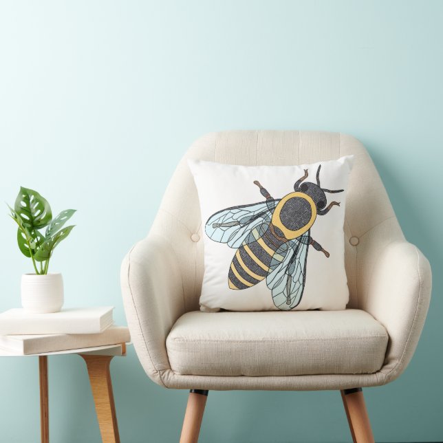 Abeille (simple blanc) - Oreiller (Chaise)