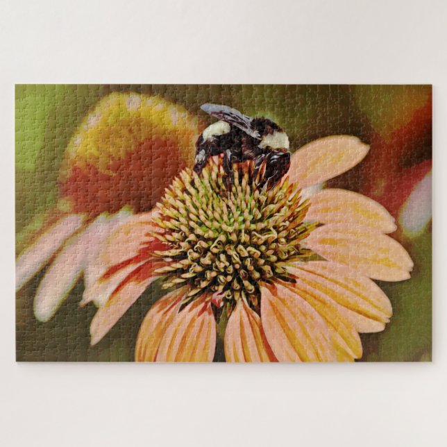 Abeille sur Coneflower Wild Flower Giant Puzzle (Horizontal)