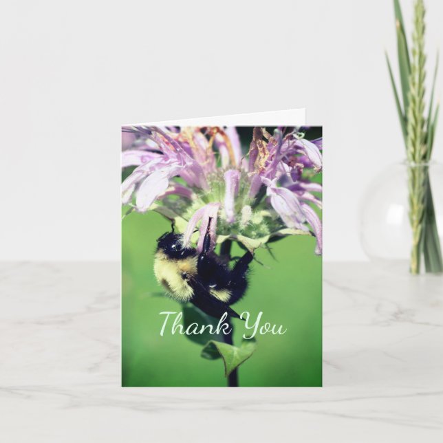 Abeille Sur La Carte de remerciements Fleur De Bau (Devant)