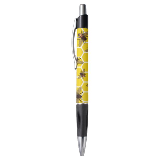 Abeille sur le stylo de nid d'abeilles (Haut (Vertical))