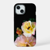 Abeille sur roses rose jaune Fleurs