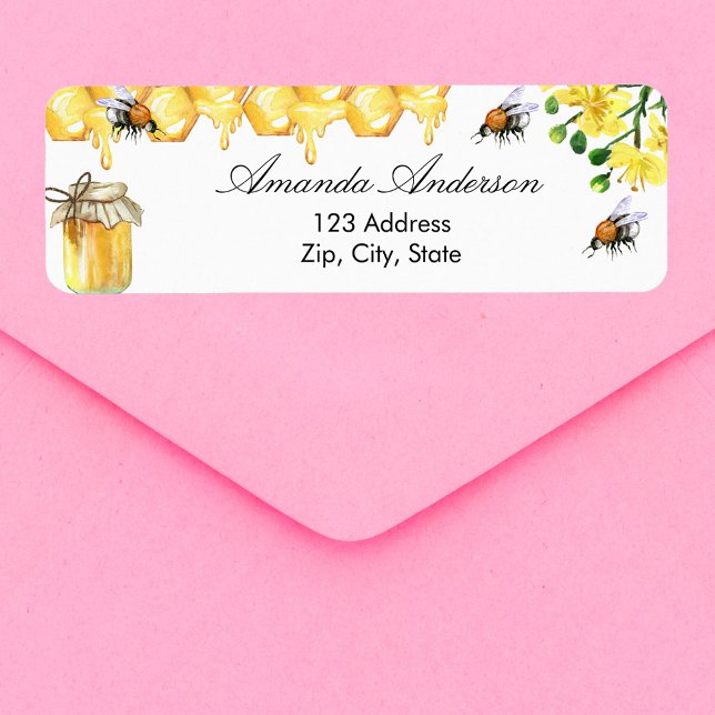 Abeilles à miel adresse de retour florale (Créateur téléchargé)
