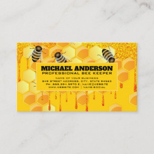 Abeilles de miel   Carte de visite de miel