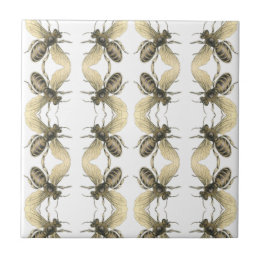 Abeilles en Brown or | Carreaux en céramique