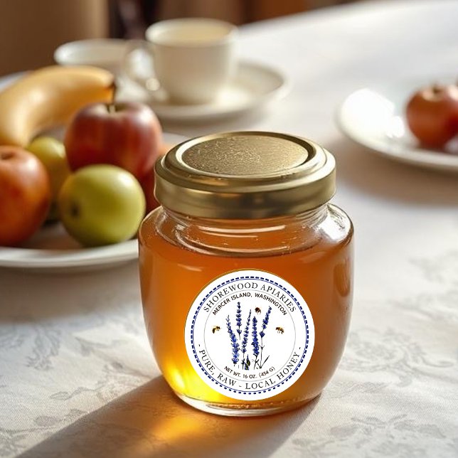 Abeilles et Lavender Étiquette de miel avec bordur (Créateur téléchargé)