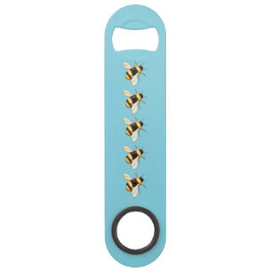 Abeilles sur Blue Speed Stainless Steel Bottle Ope