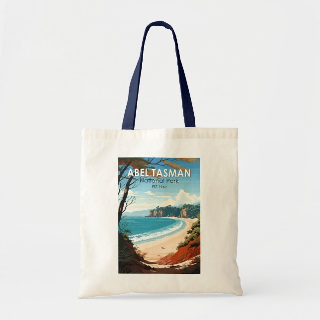 Abel Tasman National Park New Zealand Travel Retro Tote Bag (Front)