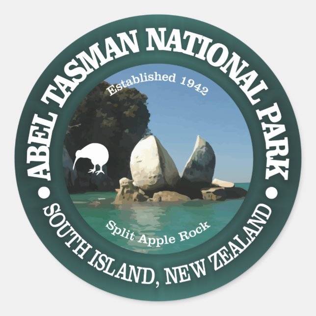 Abel Tasman NP Classic Round Sticker (Front)