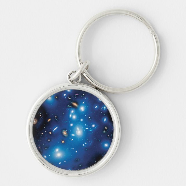 Abell 2744 Pandora Galaxy Cluster Space Photo Keychain (Front)
