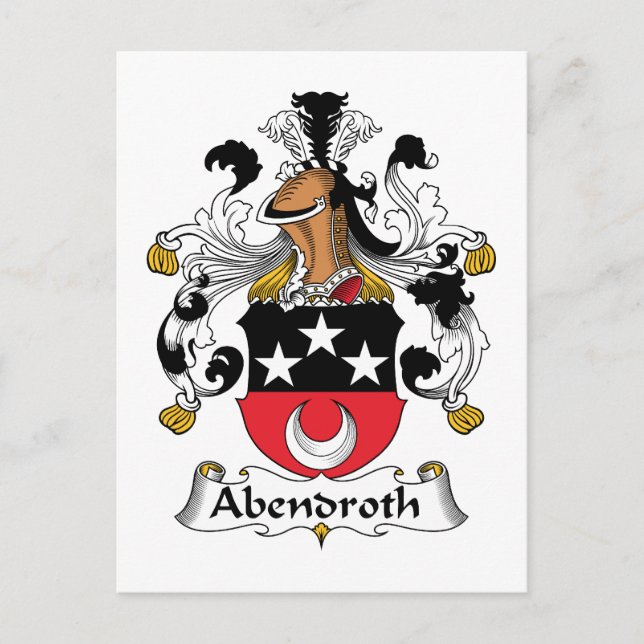 Abendroth Family Crest Postcard (Front)