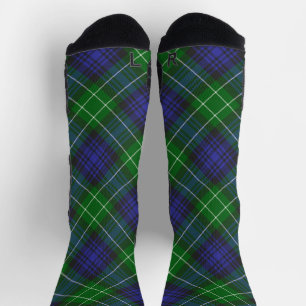 Abercrombie Blue Green Tartan Plaid Scottish Socks