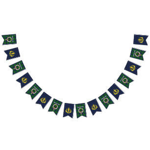 Abercrombie Clan Badge/Tartan & Gold Thistle Bunting Flags