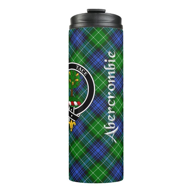 Abercrombie Clan Badge & Tartan Thermal Tumbler (Front)