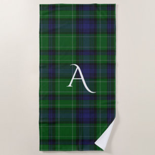 Abercrombie Clan Tartan Plaid Monogram Beach Towel