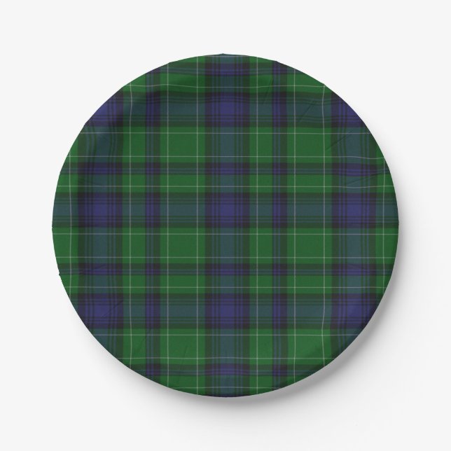 Abercrombie Clan Tartan Plaid Paper Plate (Front)
