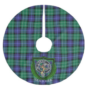 Abercrombie Scottish Clan Tartan and Crest Brushed Polyester Tree Skirt