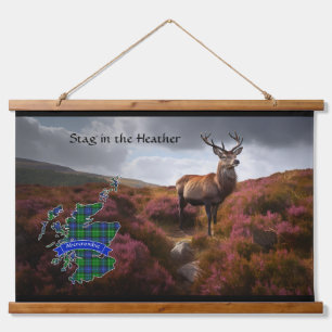 Abercrombie Stag in the Heather Personalized Hanging Tapestry