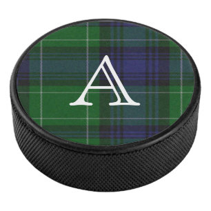 Abercrombie Tartan Plaid Monogramme Hockey Puck