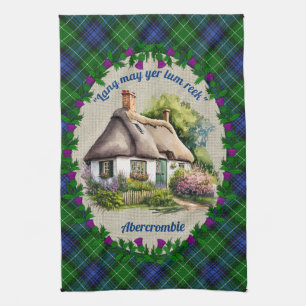 Abercrombie Thatched Cottage & Tartan Personalized Kitchen Towel