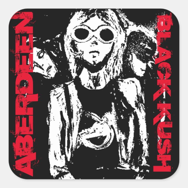 ABERDEEN BLACK KUSH SQUARE STICKER (Front)