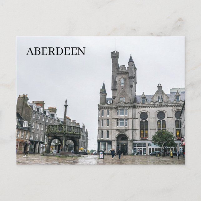 Aberdeen Castlegate view postcard (Front)