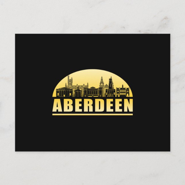 Aberdeen City Cityscape Skyline Funny Gift Idea Postcard (Front)