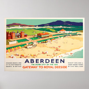 Aberdeen Scotland Travel Poster Gateway to Royal
