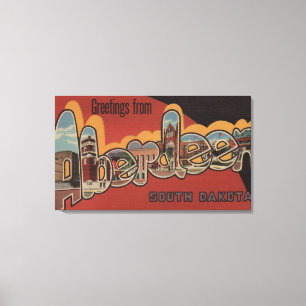 Aberdeen, South Dakota - Large Letter Scenes Canvas Print