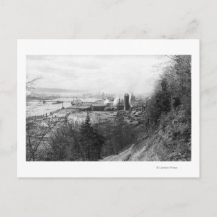 Aberdeen, WA Town View Mill and Harbour Photograp Postcard