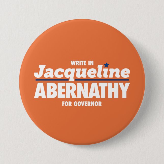 Abernathy for Texas Button, Orange 3 Inch Round Button (Front)