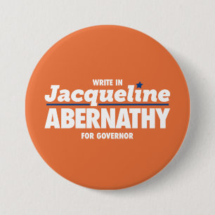 Abernathy for Texas Button, Orange 3 Inch Round Button
