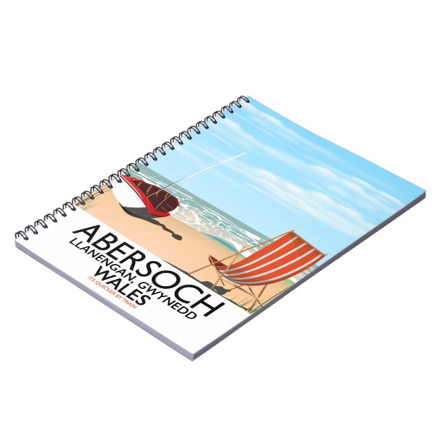 Abersoch Llanengan in Gwynedd, Wales travel poster Notebook (Left Side)