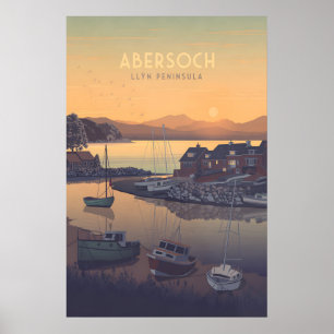Abersoch Wales Seaside Travel Poster