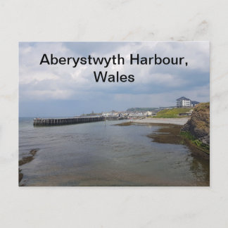 Aberystwyth Harbor, Wales Holiday Postcard